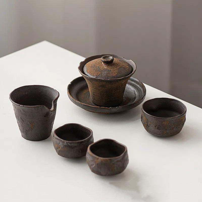 Wabi-Sabi Handcrafted Wood-fired Coarse Clay Side-Handle Teapot / Tea 
 – saanwustudio