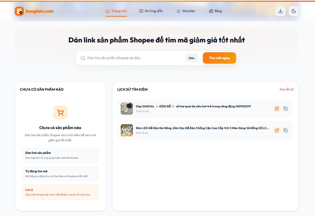 Baogiam.com – Giải Pháp Tìm Voucher & Tối Ưu Chi Phí Mua Sắm Online Tức Thì
