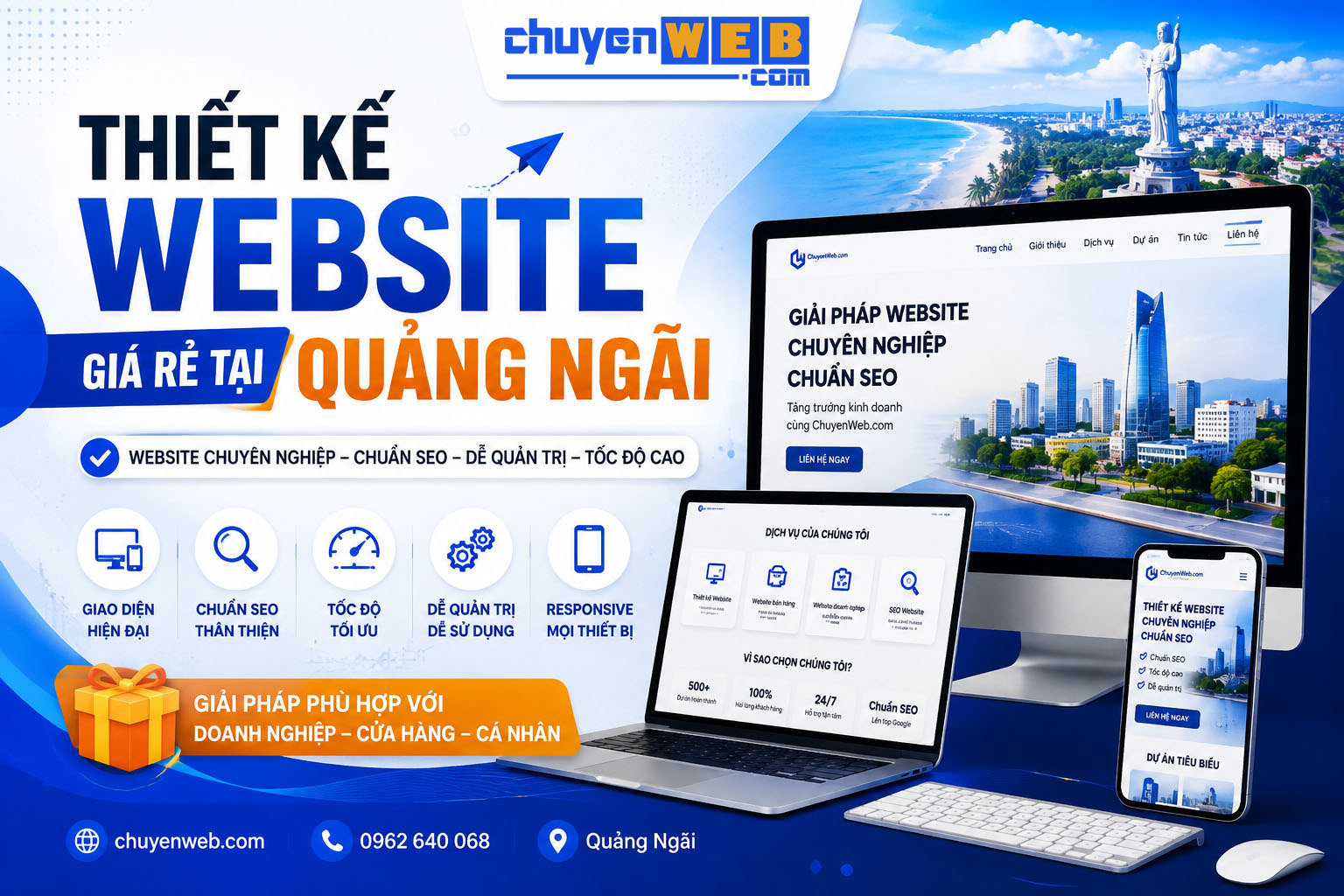 Thiết Kế Website Giá Rẻ Tại Quảng Ngãi – Website Chuyên Nghiệp, Chuẩn SEO
