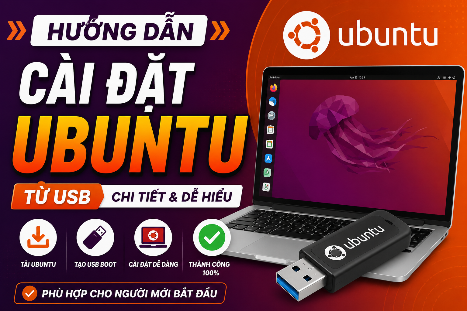 Hướng Dẫn Cài Đặt Ubuntu Từ USB Chi Tiết Cho Người Mới
